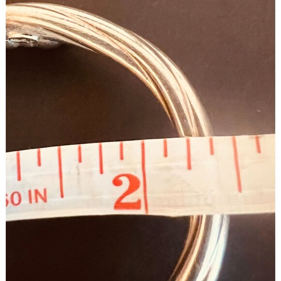 VTG Unisex 925 Silver Twisted Rope Hinged Bangle Bracelet Jewelry Italy Signed - Picture 7 of 7